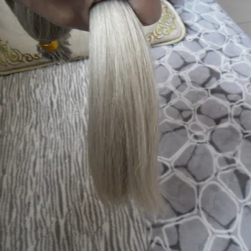 銀製のブラジルの髪Uチップ人間の髪の毛延長100gの融合プリボンド灰色の髪の拡張