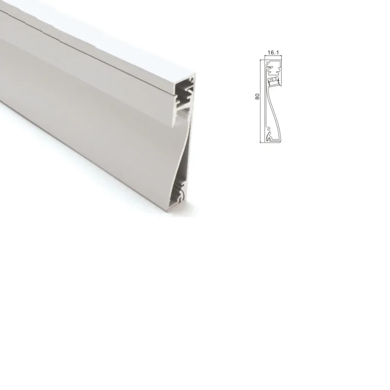50 x 1m sets / partij flat aluminium profiel voor led light bar en aluminium led wall base hoek licht voor verzonken wandlampen