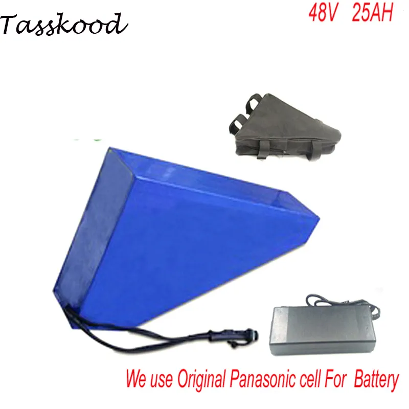 Batteria per bici elettrica batteria ebike 48v stile triangolo 48V 25Ah per moto 48v bafang/8fun 1000w con caricabatterie per cella Panasonic