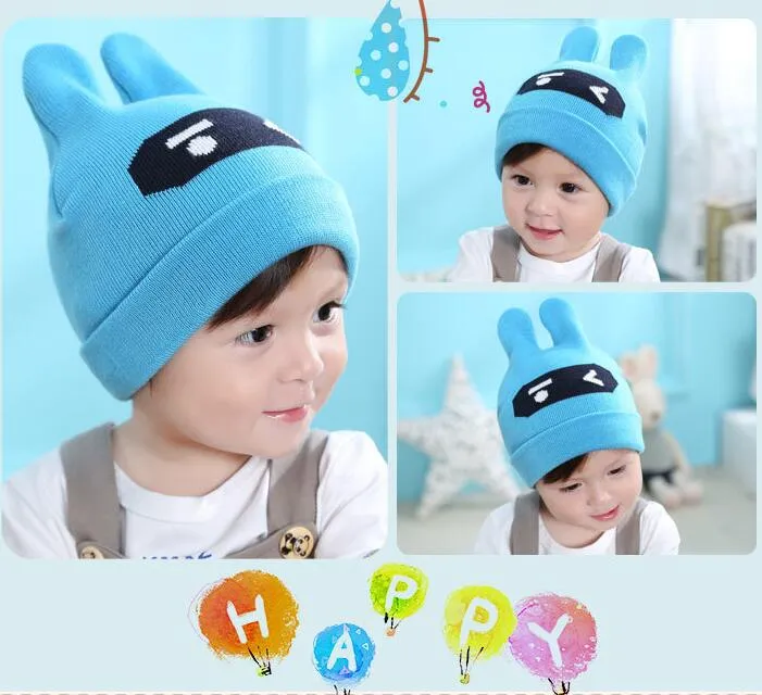 Bébé tricoté crochet chapeau mignon infantile dessin animé animal bonnet enfant en bas âge lapin oreille casquettes photographie nouveau-né plus chaud chapeau en gros