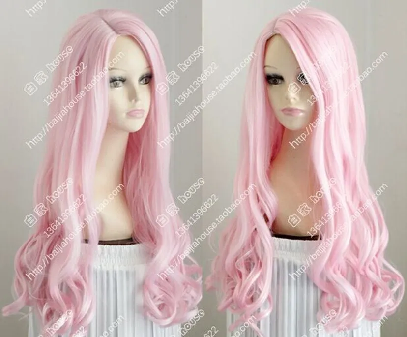 European and American fashion sister ,Honey ,Pink wig , Long Curly Hair