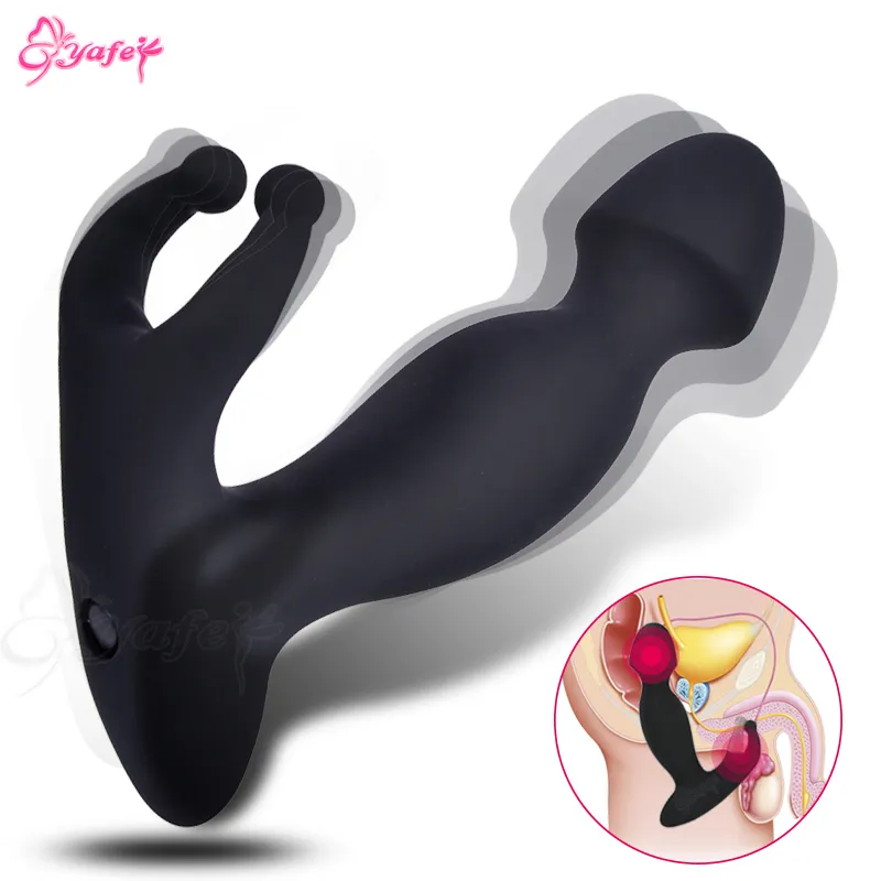 10 vitesses Vibrant Anal sex toys Prostate Massager Anal Butt Plug Dildo Vibrator retarder l'éjaculation Anneaux Adult sex toys pour hommes Y1890804