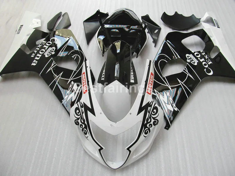 Kit carenatura personalizzato gratuito per SUZUKI GSXR600 GSXR750 2004 2005 nero bianco GSXR 600 750 K4 K5 carenature VW23