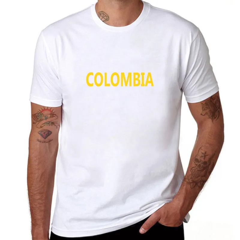 Colômbia Mens Tshirt Rússia T Shirts Homens COLÔMBIA Impressão de Manga Curta Tshirts Aptidão Algodão Macho Tops Tee