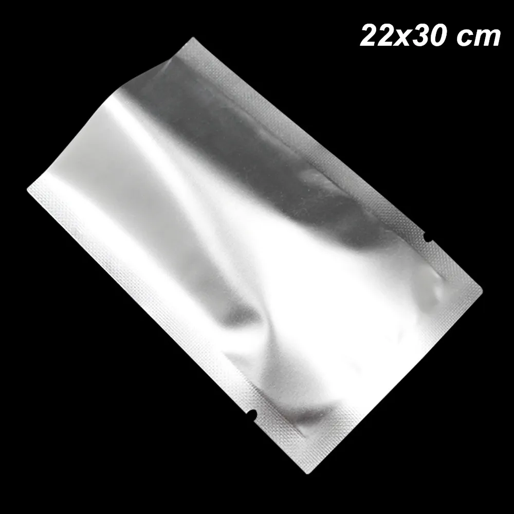 22x30 см с открытым верхом матовая алюминиевая фольга вакуумная закуска сумка для хранения фольги майлар Термосваривания матовый вакуумная Термосваривание пакет сумка для закуски конфеты