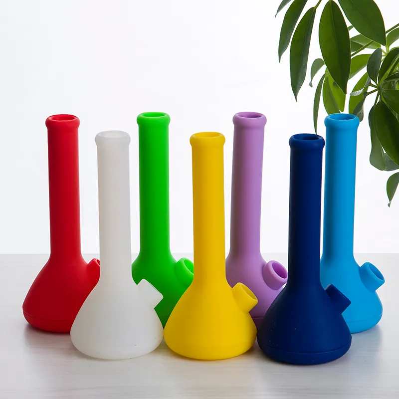 Pipe à eau en silicone avec tige en silicone, plate-forme pétrolière de collecteur de nectar en silicone, narguilé, narguilé en silicone pour conduite d'eau portable 454