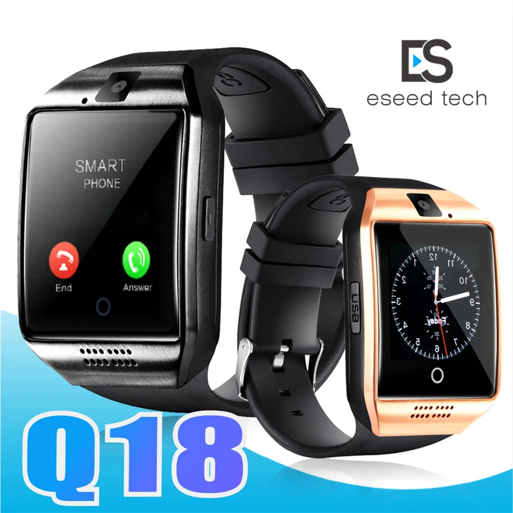 Q18 스마트 시계는 카메라 Q18 지원 Tf를 SIM 카드와 안드로이드 폰 블루투스 Smartwatch를위한 블루투스 Q18 스마트 시계 시계