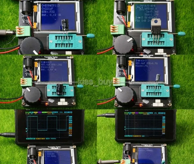 Freeshipping Transistortester ESR-Messgerät Frequenz PWM Rechtecksignalgenerator LCR-Induktivität Kapazitätswiderstand MOS/PNP/NPN