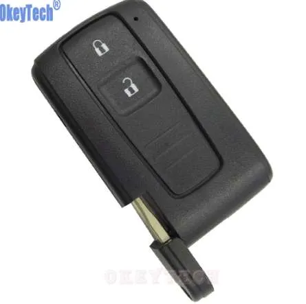 okeytech 2 버튼 자동차 키 케이스 쉘 FOB Toyota Prius 2004-2009 Corolla Verso Camry 교체 스마트 키 카드 블레이드