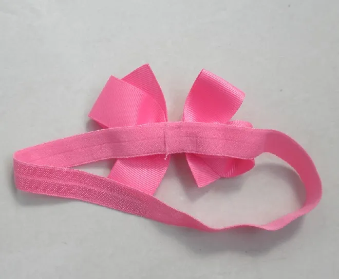 3" baby grosgrain ribbon hair bows headband accessories kids bows flower Baby Elastic Headbands soft stetch hair bands SG8501