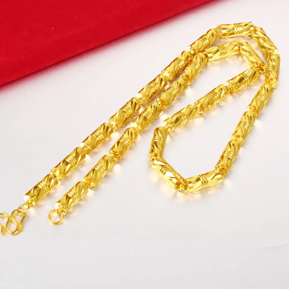 8mm largo solido massiccio pesante catena 18k oro giallo riempito classico Mens collana lunga 60cm gioielli di moda