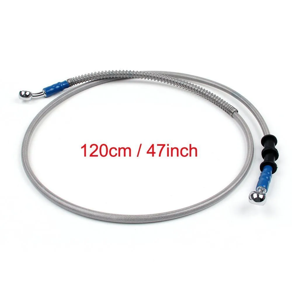 SUSHUANG Brake Cable 60cm 90cm 100cm 120cm 28° 0° Stainless Steel Brake Fuel Line Hose For Motorcycle Scooter Braided Clutch Oil Pipe Brake Clutch Line(60cm Black - View #8