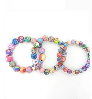 Beaded Strands Fashion 12mm Polymer Clay Round Bead Beads Armband