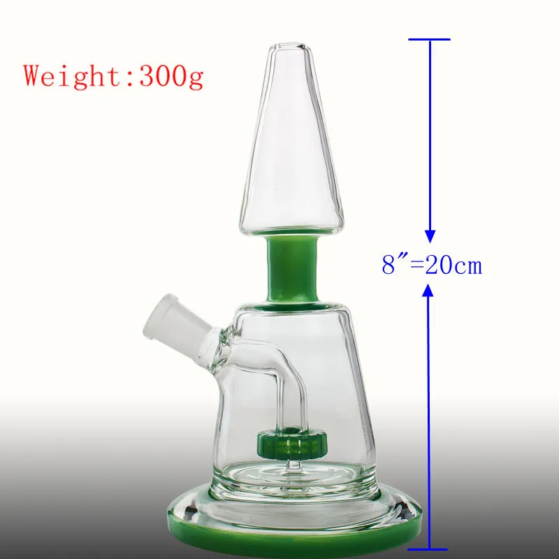 8 "DAB RIG Glass Bong Vattenrör 14mm Man Bowl HoneyComb Filter Tips Bongs Heady Pipe Wax Oil Rigs Small Bubbler Hookahs Bägare