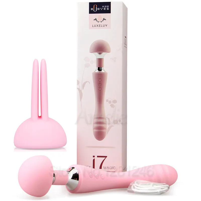 10 velocità impermeabile USB ricaricabile doppio motore bacchetta magica massaggiatore stimolatore del clitoride vibratore giocattoli del sesso per le donne prodotti del sesso D18111203