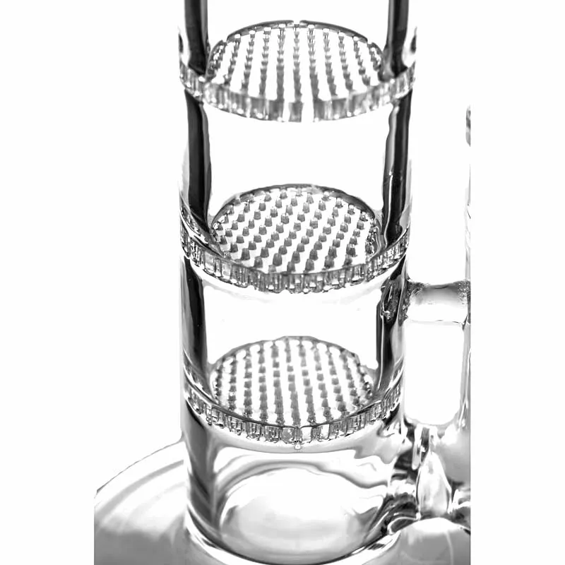 물 담뱃대 유리 벌집 봉 트리플 벌집 여과기 5mm 두꺼운 튜브 물 봉 16 인치 큰