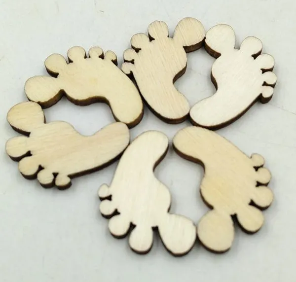 100 pz legno PIEDI DEL BAMBINO artigianato scrapbooking creazione di carte cracker di Natale abbellimento fai da te bambini bambini artigianato forniture