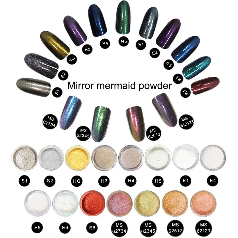 NEWAIR Shiny Aurora Mirror Nail Powder Polvere Metallica Colorata Glitter Magica Unghie fai da te Arte e salone