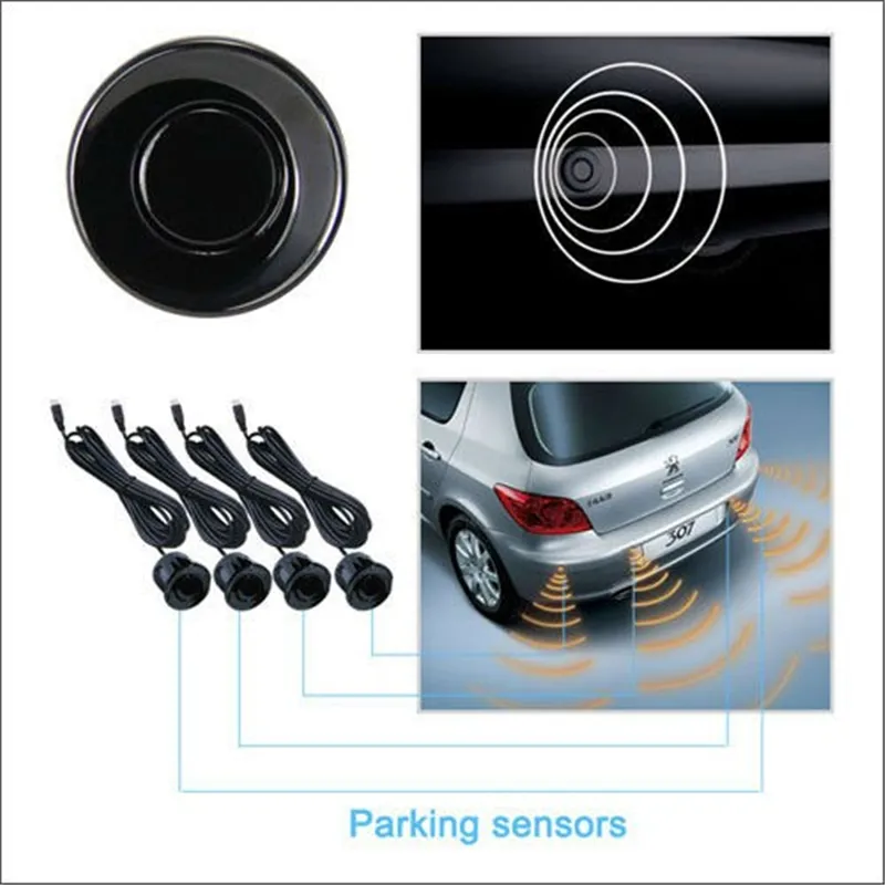 HLEST CAR LED parkeersensor 5 kleuren Parktronic Display 4 Sensoren Reverse Assistance Radar Monitor Parking System