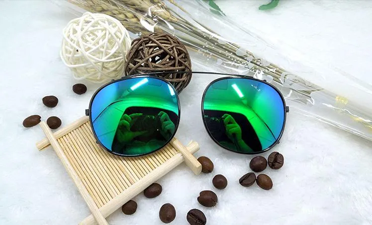 Nieuwe stijl cliptosh zonnebril lenzen Flip Up gepolariseerde lens clipon clips eyewear bijziendheid 6 kleuren lens voor Lemtosh3527859