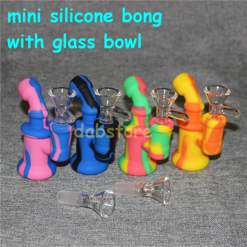 Kreativ design silikon tobaksrör rökning mini vatten hookah bong multi färger bärbar shisha hand