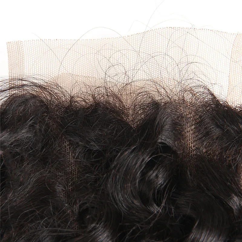 Cabelo humano indiano Pacotes de cabelo encaracolados com 4x4 fechamento de renda 4 feixes de cabelos para bebê 5 peças/lote