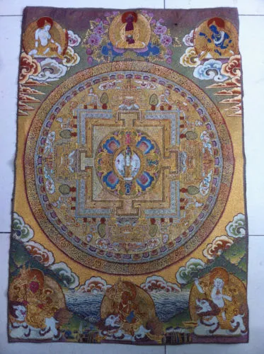 Tibet Nepal thangka tara buddha Kuan statua Guan Yin Esorcismo pace ricchezza NER08