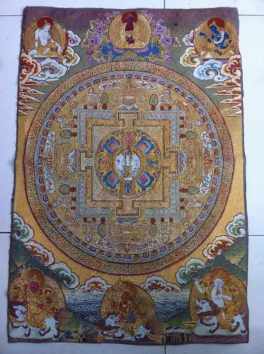 Tibet Nepal thangka tara buddha Kuan estátua Guan Yin Exorcismo paz riqueza NER08