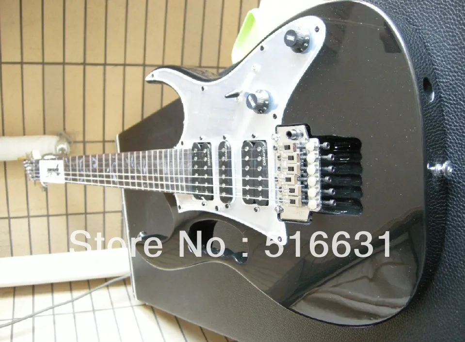 Ny stil i h￶gsta kvalitet IBZ JEM 7V GUITAR 7V Electric Guitar med Floyd Rose i svart f￤rg