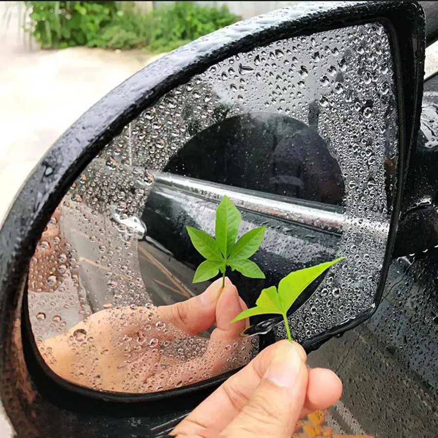 New Universal Car Rearview Mirror Rainproof Anti-fog Auto Dimming Film Sticker Anti-dazzling Rain Shield Oval Roundness