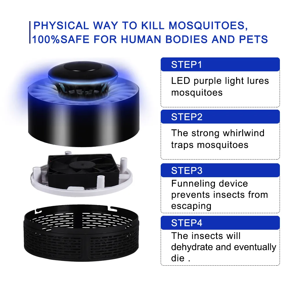 Electric Mosquito Insect Killer Zapper LED Light Fly Bug Trap Pest Control  Lamp