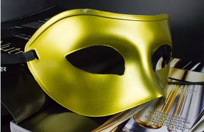 Herren Maskerade-Maske Kostüm Kleid Venezianische Masken Maskerade-Masken Plastik halb Gesichtsmaske Optionales Multi-Farben Schwarz, Weiß, Gold, Silber