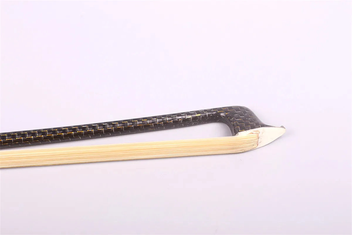 Yinfente скрипка лук 4/4 полномасштабный углеродное волокно палка ebony лягушка авансовый конь волосы волосы глодинковые струнные частей скрипки хорошо сбалансированы