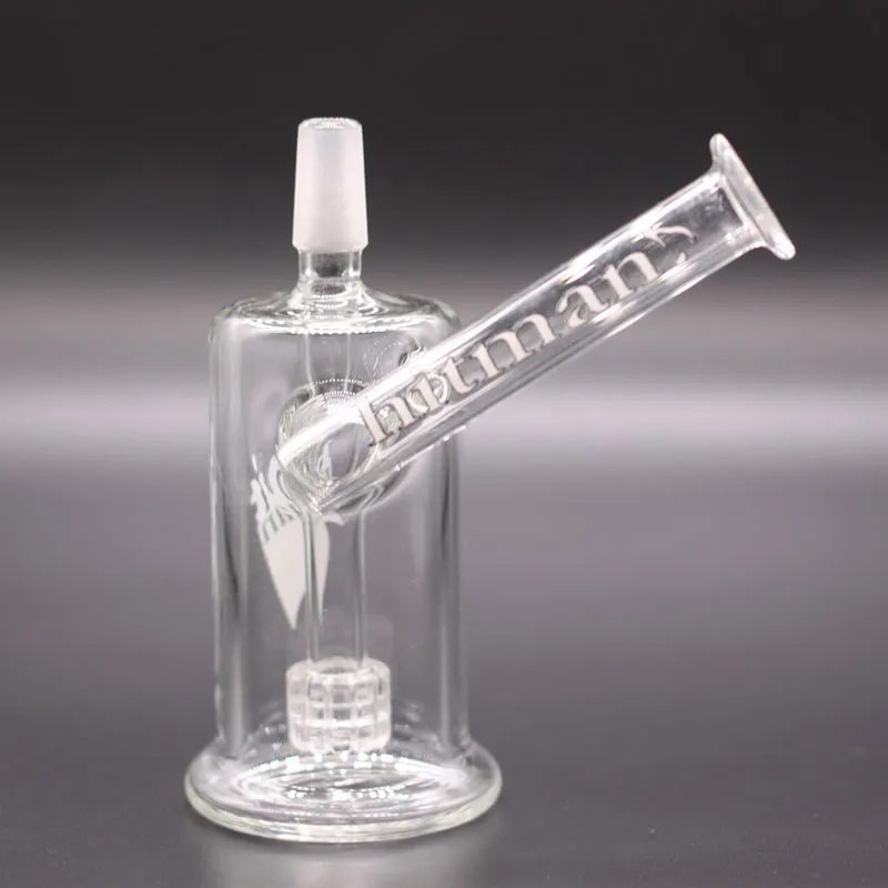 Novo Real Image Hitman Mini Glass Bongs plataformas de petróleo Gaiola em linha perc Cachimbo para fumar Dab Rigs Cachimbos de água Bong com junta macho de 14 mm