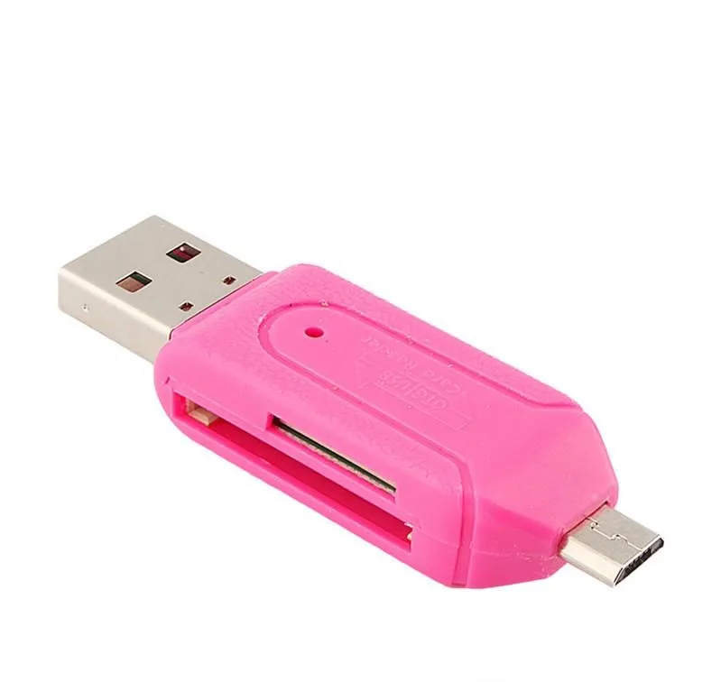 SR 2 in 1 lettore di schede USB OTG Universal Micro USB OTG TFSD Lettore Teste di estensione del telefono Micro USB OTG Adapter8267137