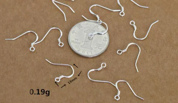 Sıcak Sterling 925 Gümüş Küpe Bulguları Fishwire Hooks Kulak Tel Kanca Fransız HOOKS Takı DIY 15mm balık Kanca Mark 925