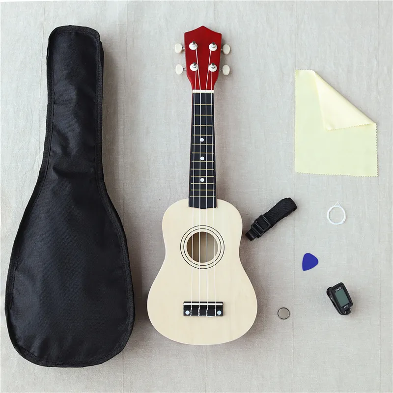 En gros 21 Pouces Beauté Uicker Débutant Ukulele Ukelele Soprano Case Tuner Chaîne Musicale Voyage Guitare Hawaïenne Instruments De Musique