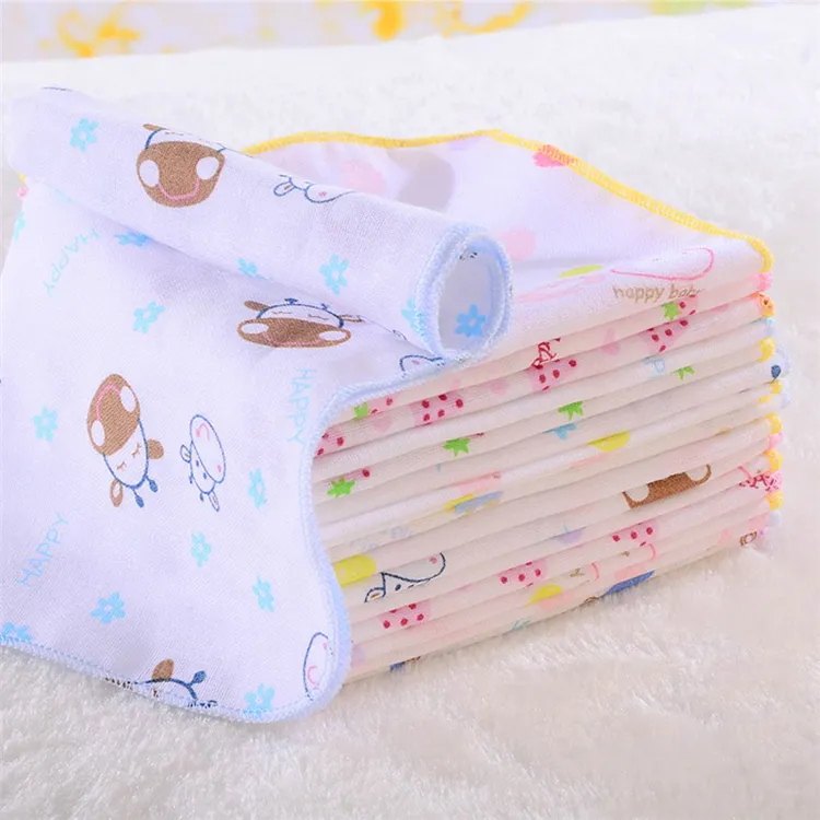 Haute qualité mode nouveau-né bébé coton imprimé gaze carré écharpe/bébé serviette d'alimentation mouchoir Burp Chiffons T2I026