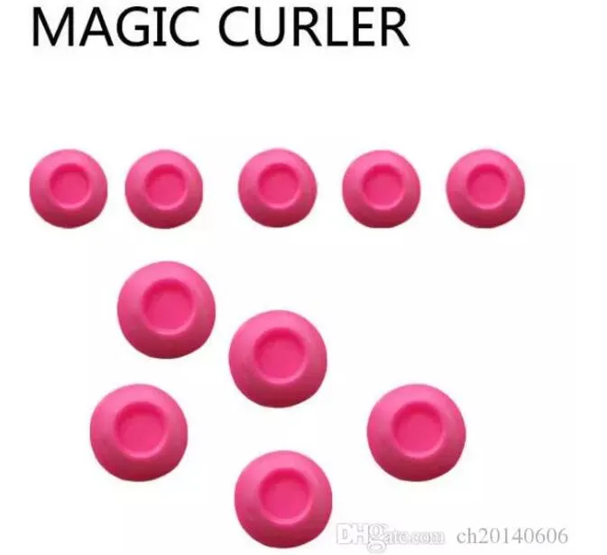 2018 Silikon Curlers 10st / set frisyr mjukt hårvård DIY PECO Roll Hårstil Roller Curler Salong Soft Silicone Pink Färg Hårrulle