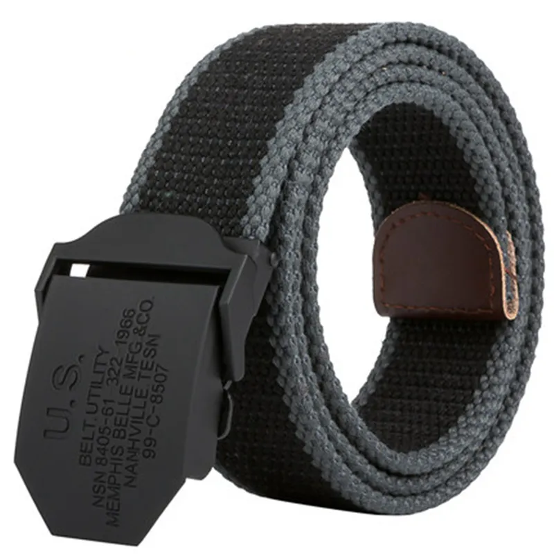 2017 Men Weave Canvas Unisex belt mens waist belt Casual Cargo Belt Military fans Automatic Buckle-Belt Male Field Tactical