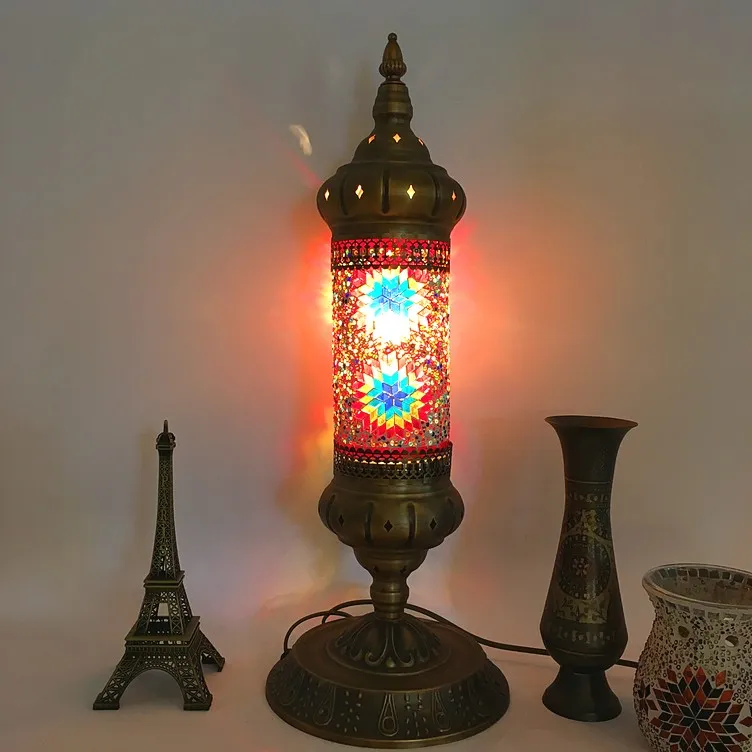 Exotic Mediterranean retro romantic restaurant tatami bedroom living room handmade glass Turkish table table lamp