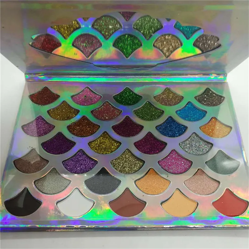 The Mermaid Scale Glitter Eyeshadow Makeup Eye Shadow Palette Waterproof Brightening Makeup Eye Shadow Palette