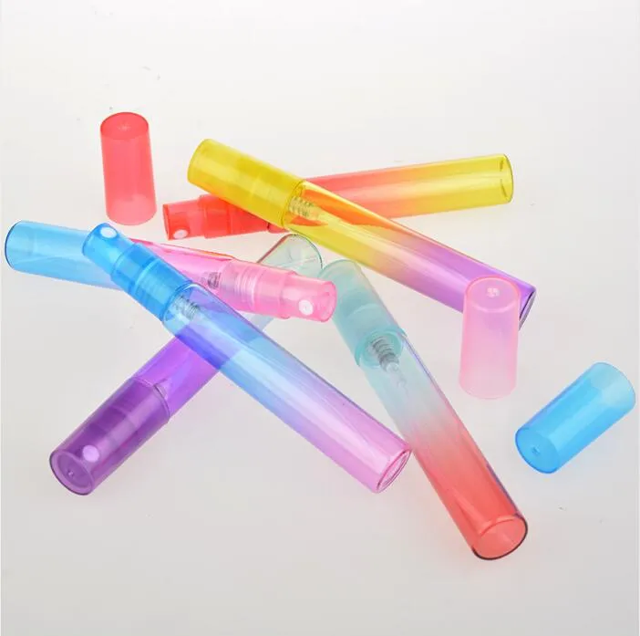 Ny 5 ml 8ml mini bärbar färgstark glas parfymflaska med atomizer tomma kosmetiska behållare för resor