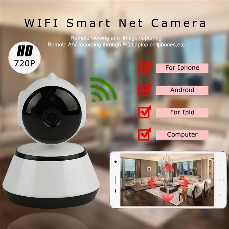 V380 HD 720P IP Camera WiFi Wireless Smart Security Camera Micro SD Network Rotatable Defender Home Telecam HD CCTV IOS PC