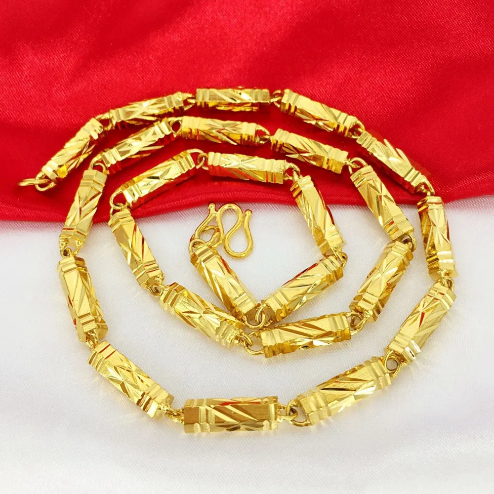 18k Yellow Gold Filled Heavy Chain Necklace For Men 7MM Thick, Cool