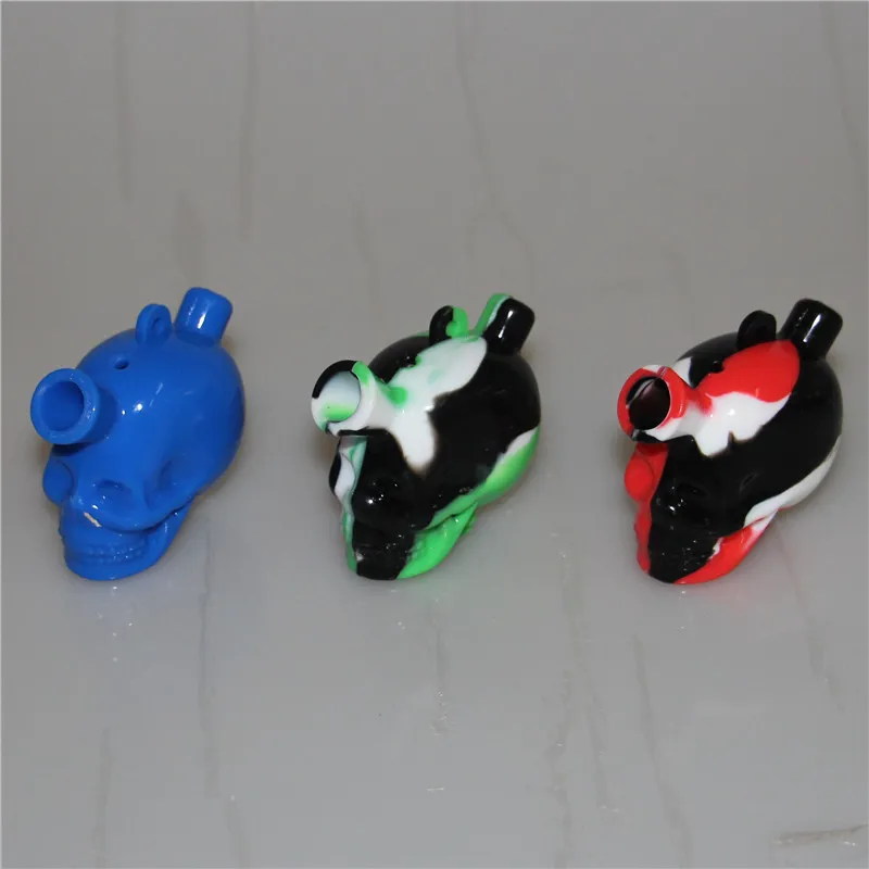 Fumer silicone crâne blunt bubble mini voyage bongs pipe à eau Petits tuyaux à main en silicone