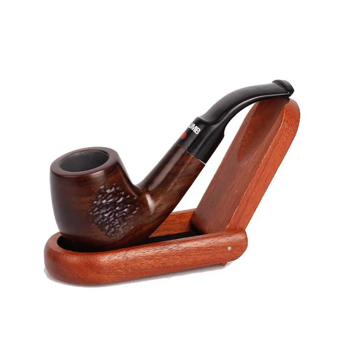 Nouveau filtre incurvé en ébène Mini Mini pipe, ébène, marteau en bois, palmier et ensemble pour fumer en bois.