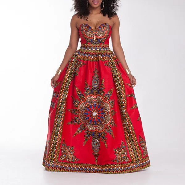 Jupe longue sales africaine taille haute
