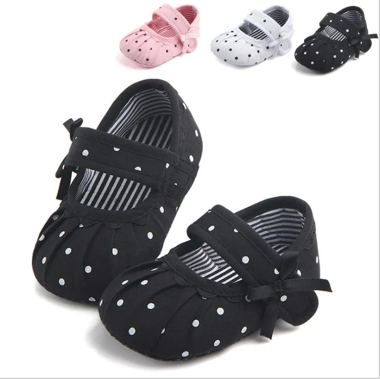 Nouveau-né premier Walker Enfant pour tout-petit chaussures mignonnes Baby Girl Bow Dot Princess Shoes 0-18 Mon 11