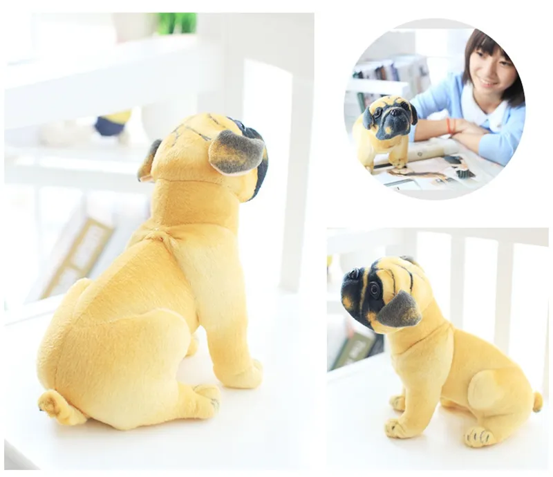 Dorimytrader Simulation Animal Pug Dog Plush Toy Soft Stuffed Cute Animal Dog Doll for Children Gift 28inch 70cm DY609651661207